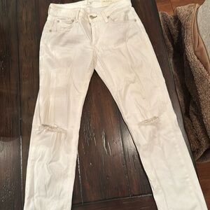 Rag & Bone “Dre” low rise ankle slim boyfriend white jeans Size 24